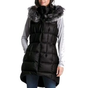 Northface Hey Mama Parkina Fur Lined Hood Black 550 Down Fill Vest Womens Small
